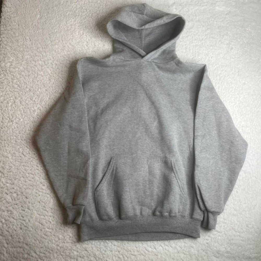 Vintage‎ jerzees super sweat men's grey boxy blank hoodie 90s L